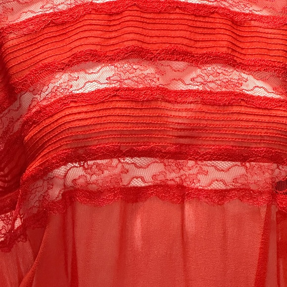 Isabel Marant Red Sheer Top Size 40 - Picture 3 of 11